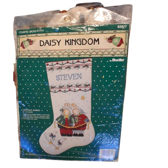 Bucilla new Daisy Kingdom counted cross stitch Christmas Stocking kit 82877 - Picture 1 of 2